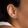 Circulus Enamel Halo Stud Earrings - Yellow Blue 4 jpg