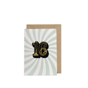 16 Swirl, Birthday Greeting Card