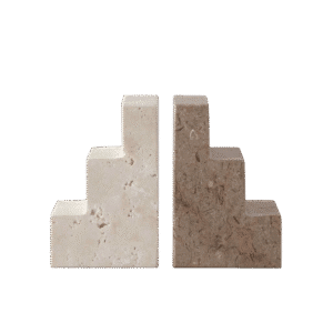 Bookend Stair Cube - Travertine