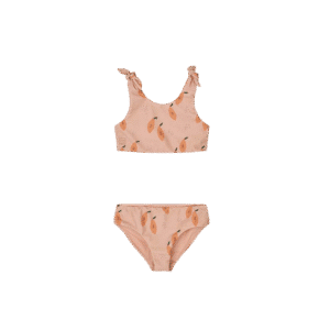 Bow Printed Bikini Set: Papaya/ Pale Tuscany