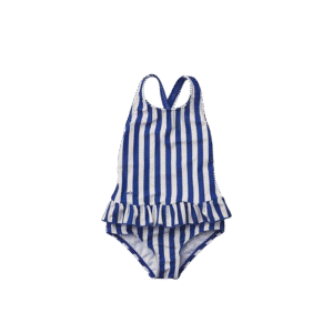 Amara Swimsuit: Stripe: Surf Blue/ Creme de la Creme