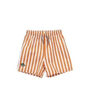 Duke Board Shorts: Stripe: Mustard/White