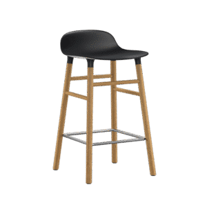 Form Bar Stool 75cm, Wood Base