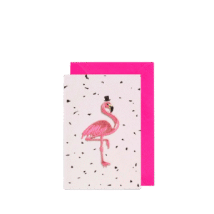 Flamingo - Pink, Open Greeting Card