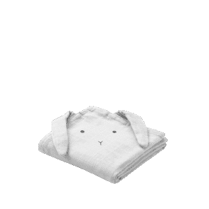 Hannah Muslin Cloth, Rabbit 2 Pack