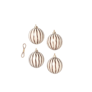 Christmas Glass Ornaments  Lines - Set of 4